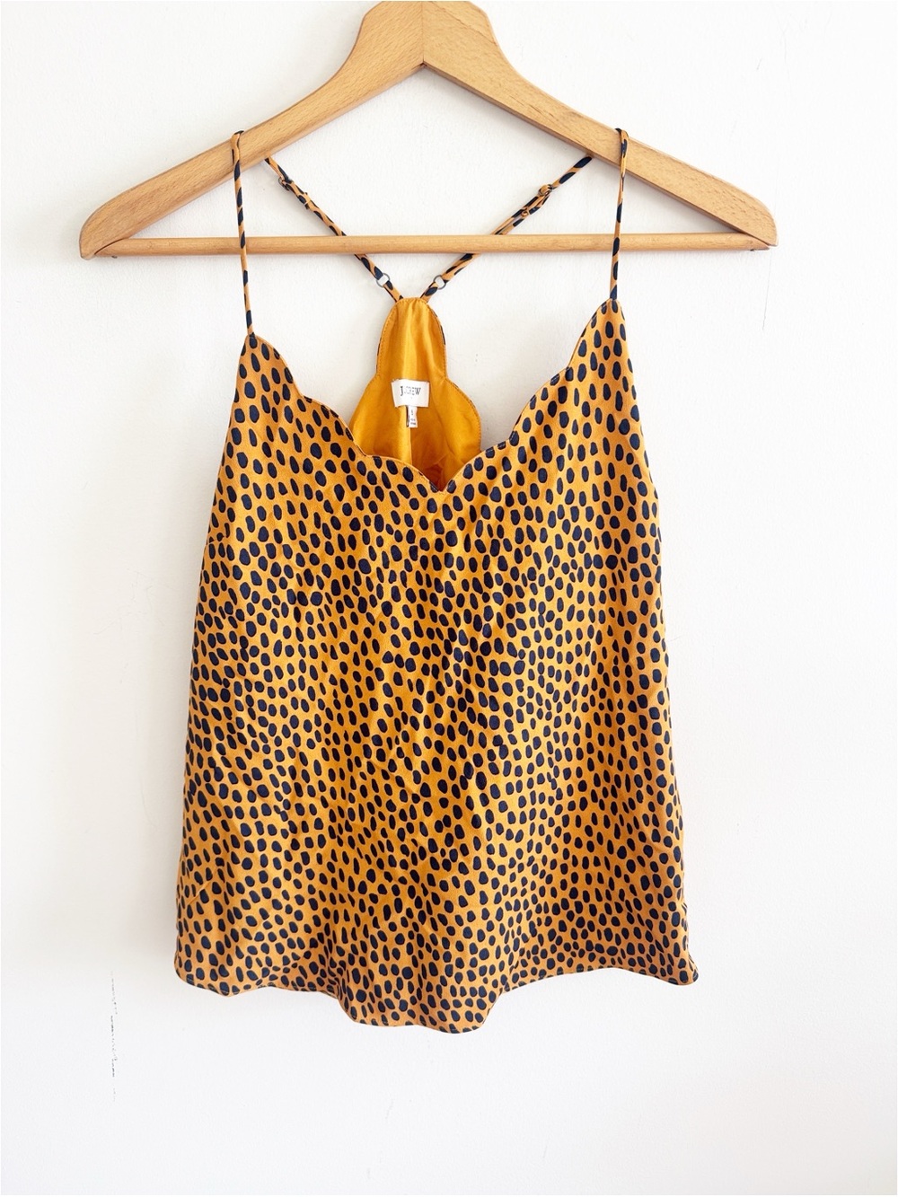 J.crew cheetah print scalloped sleeveless blouse top size 6